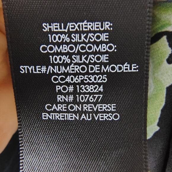 Alice + Olivia Willa Silk Le Parisien Floral Placket Top Blouse  Medium FLAW - Picture 16 of 16